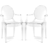 Buy Pack of 2 Transparent Dining Chair - Armrest Design - Louis King Transparent 58735 - in the EU